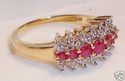 Vintage 14K Yellow & White Gold Ruby & Diamond Rin