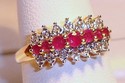 Vintage 14K Yellow & White Gold Ruby & Diamond Rin