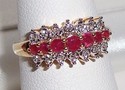 Vintage 14K Yellow & White Gold Ruby & Diamond Rin