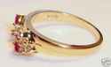 Vintage 14K Yellow Gold Ruby & Diamond Ring Guard 