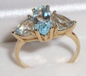 Vintage 10K Yellow Gold Aquamarine Ring (7½) 