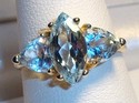 Vintage 10K Yellow Gold Aquamarine Ring (7½) 