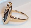 Vintage 10K Yellow Gold Black Onyx & Diamond Ring 