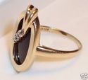 Vintage 10K Yellow Gold Black Onyx & Diamond Ring 