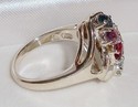 Vintage 925 Sterling Silver Multi-Gem Ring (6) 