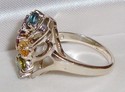 Vintage 925 Sterling Silver Multi-Gem Ring (6) 