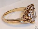 Vintage 10K Yellow Gold Clear Goshenite (Beryl) Ri