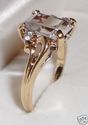 Vintage 10K Yellow Gold Clear Goshenite (Beryl) Ri