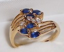 Vintage 14K Yellow Gold Sapphire & Diamond Ring (6