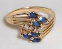 Vintage 14K Yellow Gold Sapphire & Diamond Ring (6