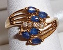 Vintage 14K Yellow Gold Sapphire & Diamond Ring (6