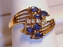 Vintage 14K Yellow Gold Sapphire & Diamond Ring (6