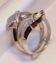 Vintage 14K White Gold Diamond Texture Ring Guard 