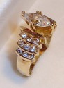 Vintage 14K Yellow Gold Cubic Zirconia Ring (6¾) 