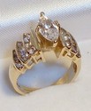 Vintage 14K Yellow Gold Cubic Zirconia Ring (6¾) 