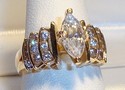 Vintage 14K Yellow Gold Cubic Zirconia Ring (6¾) 