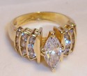 Vintage 14K Yellow Gold Cubic Zirconia Ring (6¾) 