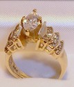 Vintage 14K Yellow Gold Cubic Zirconia Ring (6¾) 