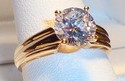 Vintage 14K Yellow Gold Cubic Zirconia Ring (7¾) 