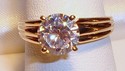 Vintage 14K Yellow Gold Cubic Zirconia Ring (7¾) 