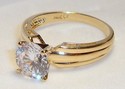 Vintage 14K Yellow Gold Cubic Zirconia Ring (7¾) 