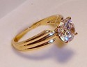 Vintage 14K Yellow Gold Cubic Zirconia Ring (7¾) 