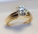 Vintage 14K Yellow Gold Cubic Zirconia Ring (7¾) 