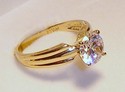 Vintage 14K Yellow Gold Cubic Zirconia Ring (7¾) 