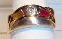 Vintage 14K Gold Multi Gem & Diamond Ring (6¼) 