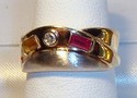 Vintage 14K Gold Multi Gem & Diamond Ring (6¼) 