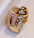 Vintage 14K Yellow Gold Cubic Zirconia Ring (6) 