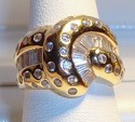 Vintage 14K Yellow Gold Cubic Zirconia Ring (6) 