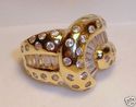 Vintage 14K Yellow Gold Cubic Zirconia Ring (6) 