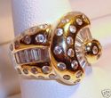 Vintage 14K Yellow Gold Cubic Zirconia Ring (6) 