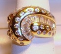 Vintage 14K Yellow Gold Cubic Zirconia Ring (6) 