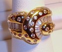 Vintage 14K Yellow Gold Cubic Zirconia Ring (6) 