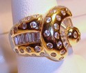 Vintage 14K Yellow Gold Cubic Zirconia Ring (6) 