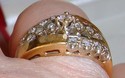 Vintage 14K Yellow Gold Diamond Florentine Ring (6