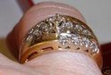 Vintage 14K Yellow Gold Diamond Florentine Ring (6