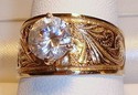 Vintage 10K Yellow Gold Cubic Zirconia Ring (9) 