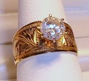 Vintage 10K Yellow Gold Cubic Zirconia Ring (9) 