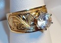 Vintage 10K Yellow Gold Cubic Zirconia Ring (9) 