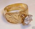 Vintage 10K Yellow Gold Cubic Zirconia Ring (9) 