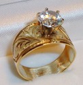 Vintage 10K Yellow Gold Cubic Zirconia Ring (9) 