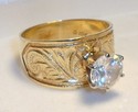 Vintage 10K Yellow Gold Cubic Zirconia Ring (9) 