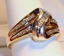 Vintage 10K Yellow & White Gold Diamond Ring (7) 