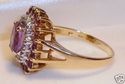 Vintage 10K Yellow Gold Amethyst & Diamond Ring (8