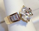 Vintage Korea 14K Yellow Gold Cubic Zirconia Ring 