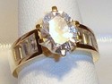 Vintage Korea 14K Yellow Gold Cubic Zirconia Ring 