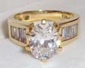 Vintage Korea 14K Yellow Gold Cubic Zirconia Ring 